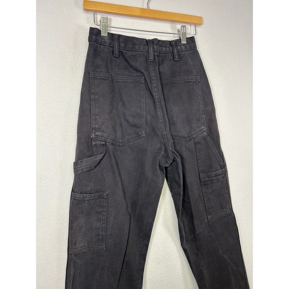 Streetwear J. Galt Womens S Black Carpenter High Rise Straight Leg Utility Pants - Picture 5 of 11